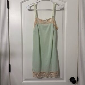 Vintage Slip Dress Bundle Size 36 Blue And Yellow Lace Trim